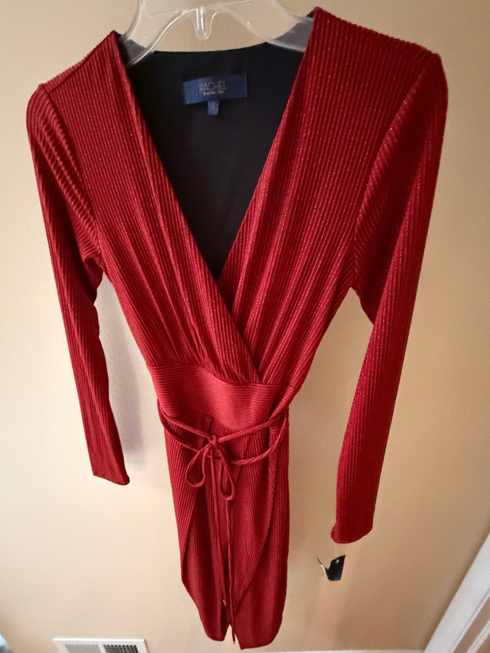 NWT Rachel Rachel Roy Red Metallic Wrap Dress - Size XS